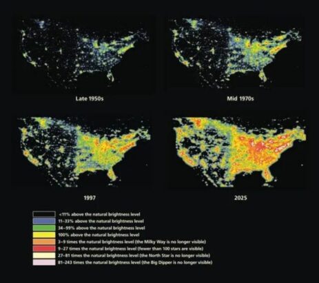 Light pollution of the last 75 years.